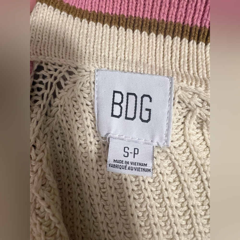BDG Pink and Tan Knit Sweater - Picture 3 of 5